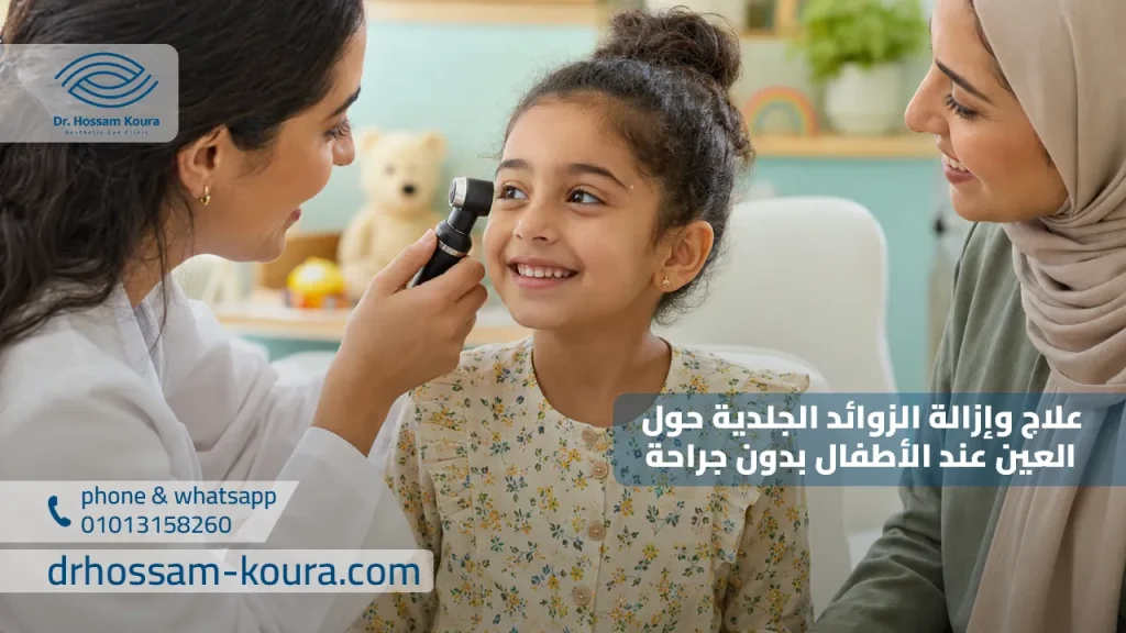 علاج وإزالة الزوائد الجلدية حول العين عند الأطفال بدون جراحة