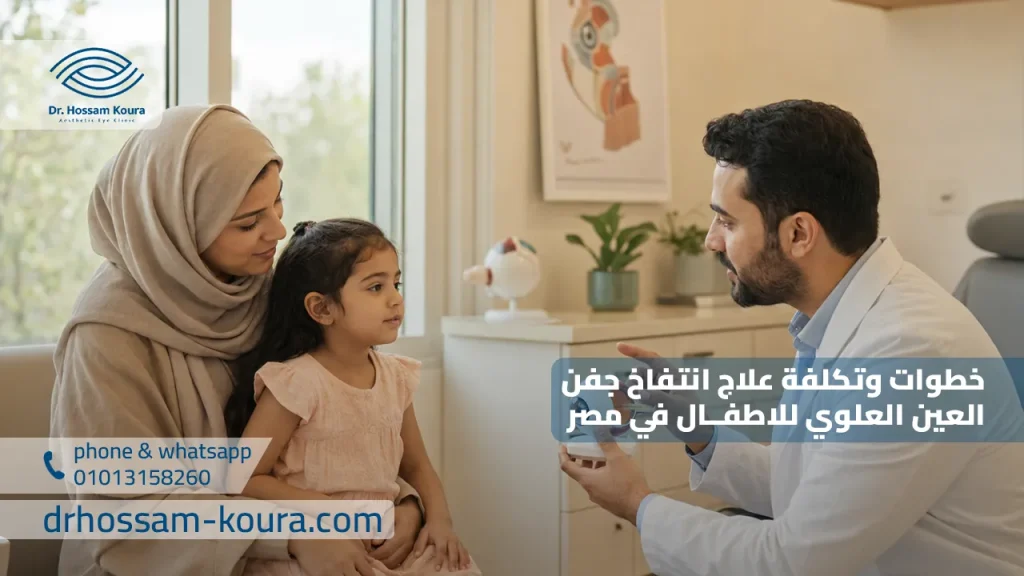 خطوات وتكلفة علاج انتفاخ جفن العين العلوي للاطفال في مصر