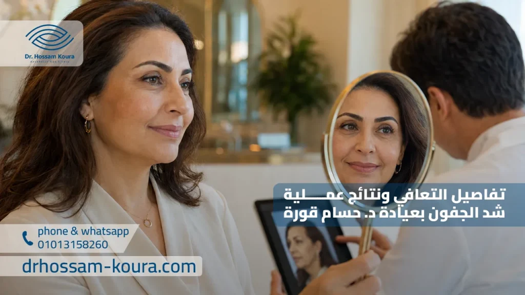 تفاصيل التعافي ونتائج عملية شد الجفون بعيادة د. حسام قورة